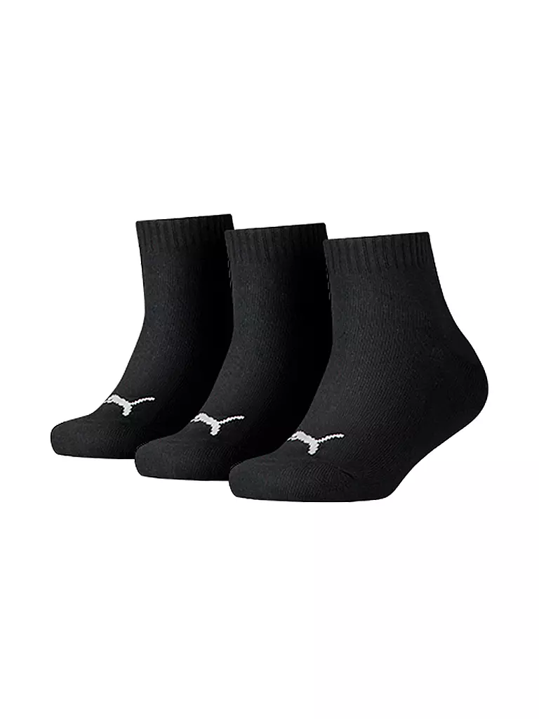 PUMA Jungen Sneakersocken Quarter 3er Pkg black schwarz